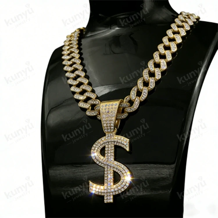 Hip hop ogrlica z znakom za dolar